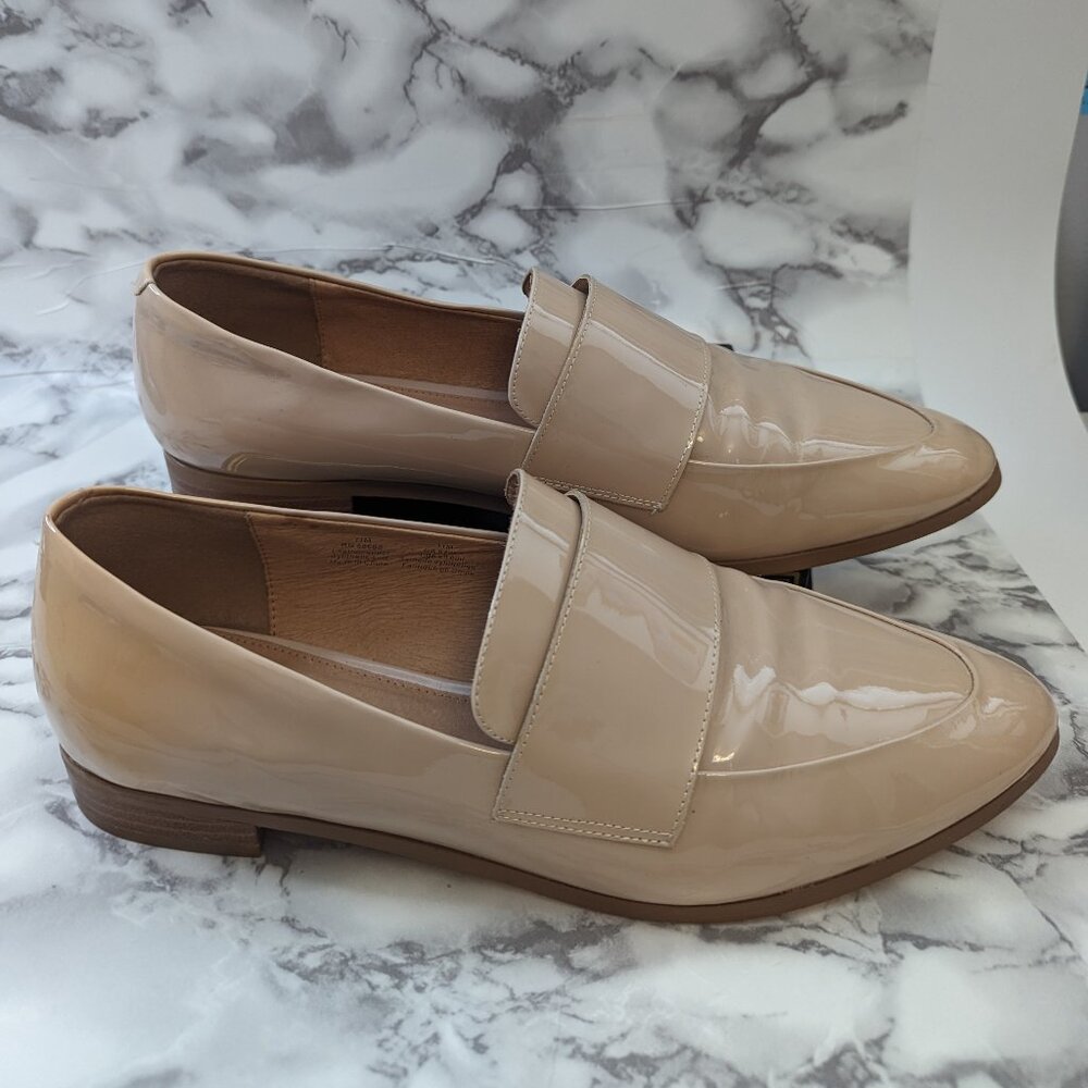 Halogen Loafers | Patent Leather | Nude | Size 11